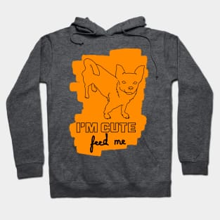 "I'm Cute.  Feed Me." Terrier Sketch Hoodie